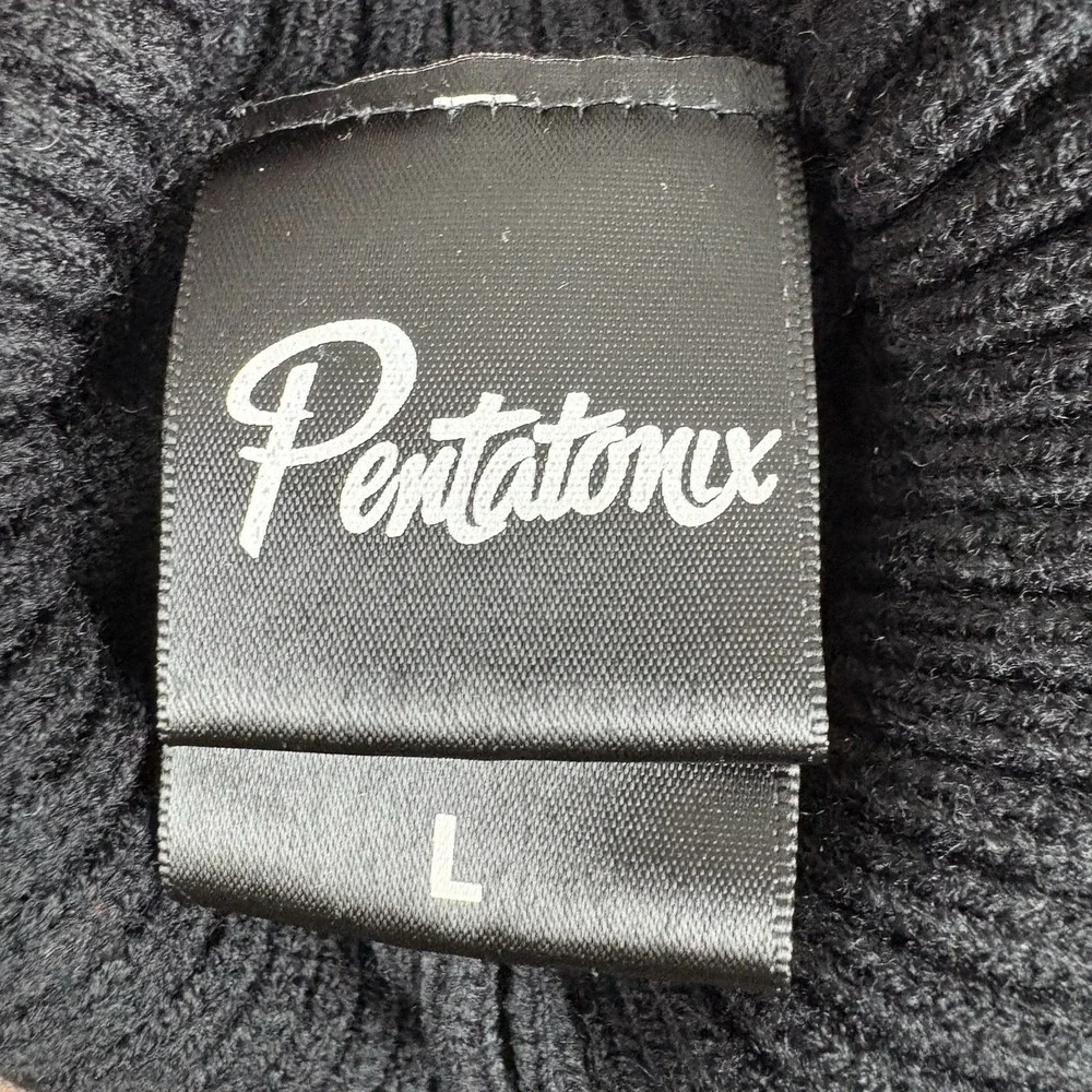 Official Pentatonix Logo Knit Turtleneck Sweater L - Black & Red Keys Graphic